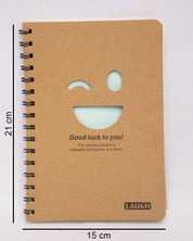 Notebook, Emoticon Print, Brown, Paper, Set of 2 - MARKET 99