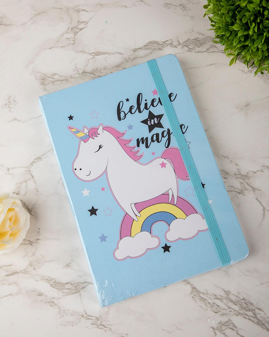 Notebook, Unicorn Print, Light Blue, Paper - MARKET 99