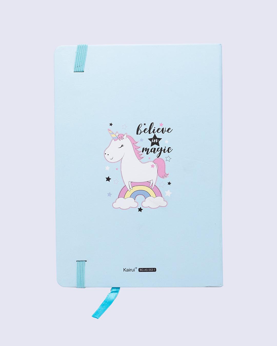 Notebook, Unicorn Print, Light Blue, Paper - MARKET 99