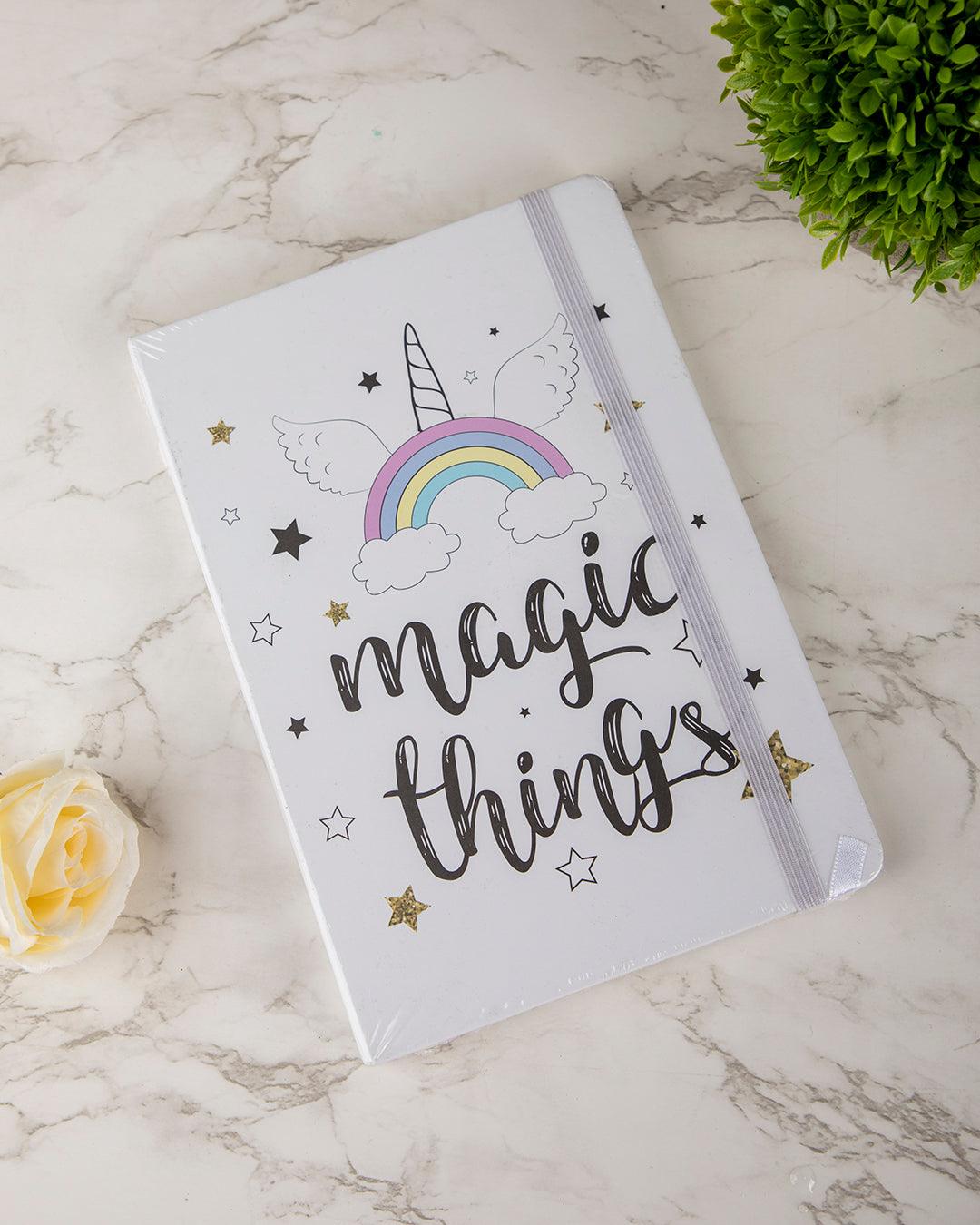 Notebook, Unicorn Print, Magic Things, White, Paper - MARKET 99