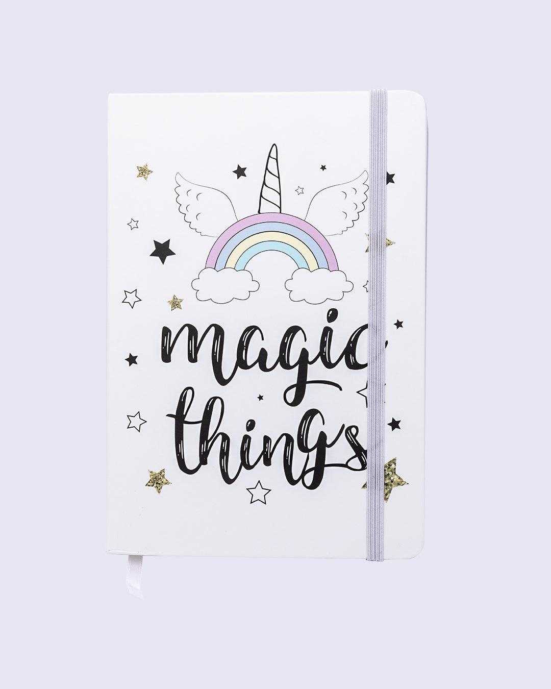 Notebook, Unicorn Print, Magic Things, White, Paper - MARKET 99