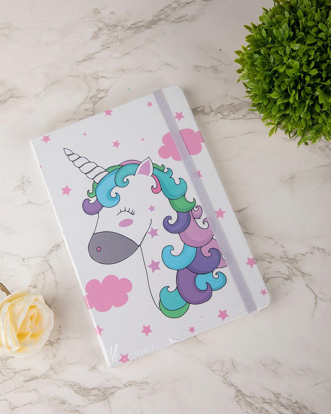 Notebook, Unicorn Print, White, Paper - MARKET 99
