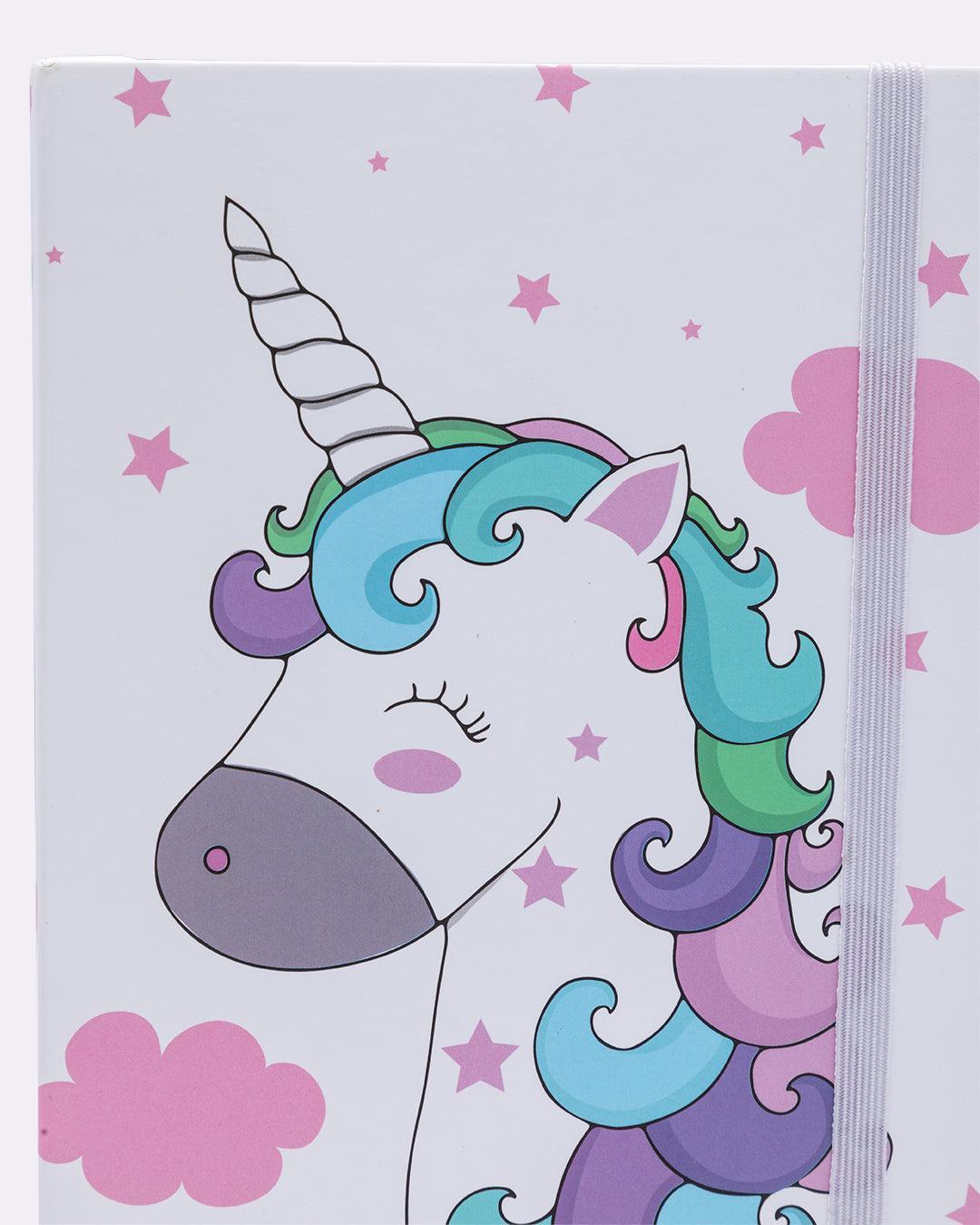 Notebook, Unicorn Print, White, Paper - MARKET 99