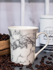 Off White & Grey Coffee Mug - 380 Ml, Marble Finish - MARKET 99