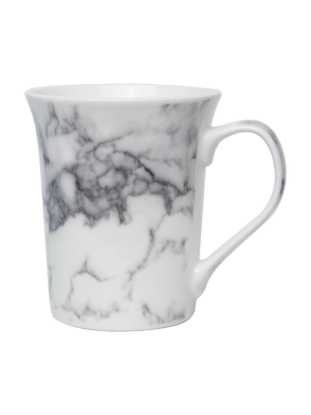 Off White & Grey Coffee Mug - 380 Ml, Marble Finish - MARKET 99