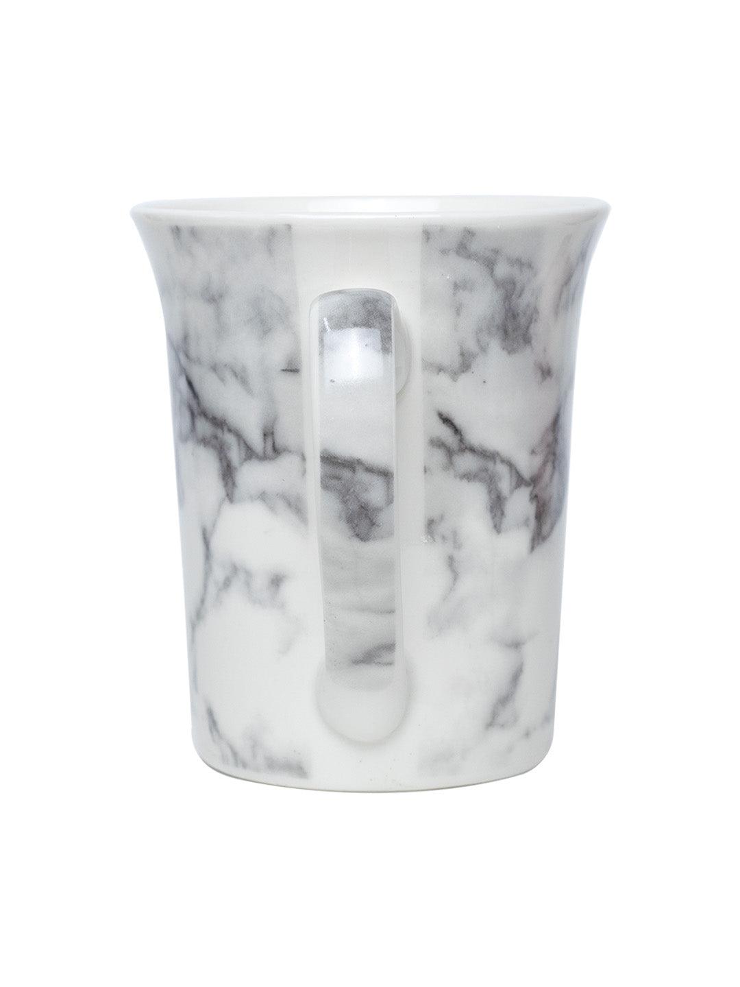 Off White & Grey Coffee Mug - 380 Ml, Marble Finish - MARKET 99