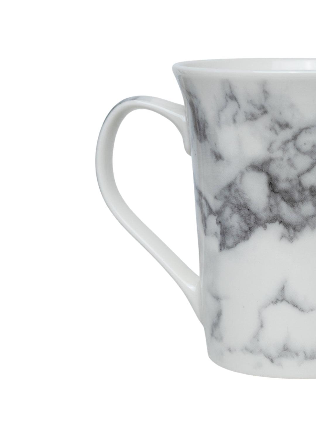 Off White & Grey Coffee Mug - 380 Ml, Marble Finish - MARKET 99