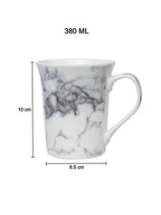 Off White & Grey Coffee Mug - 380 Ml, Marble Finish - MARKET 99