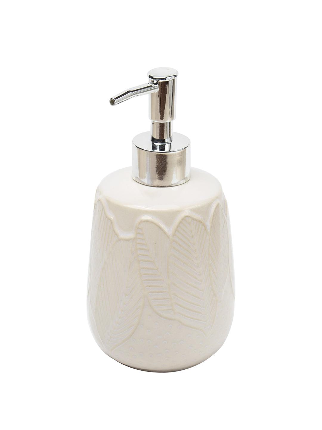 Buy Off White Ceramic Liquid Soap Dispenser - Stone Finish, Bath  Accessories at the best price on Monday, February 26, 2024 at 8:43 am +0530  with latest offers in India. Get Free