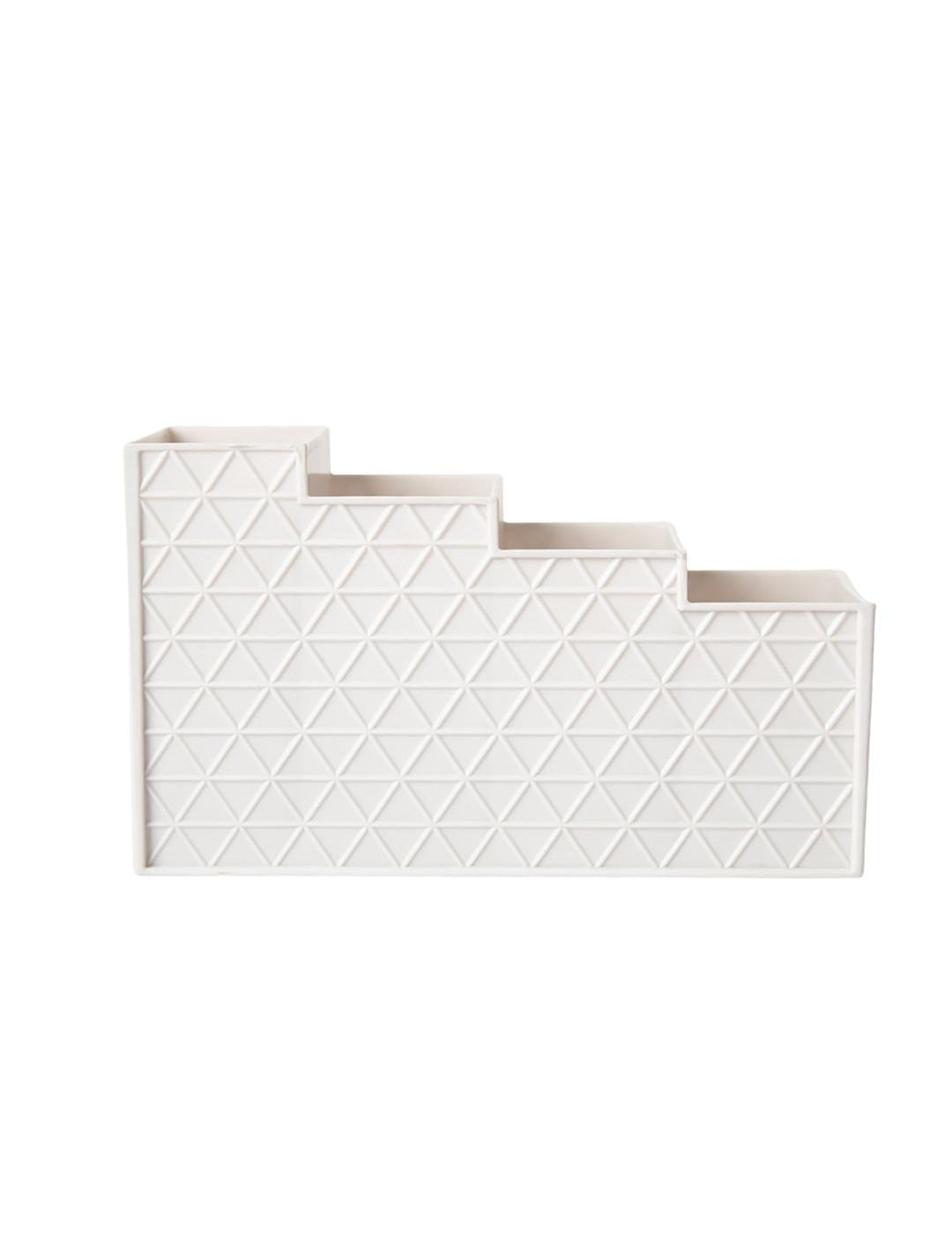 Off White Desk Organizer With Four Compartments