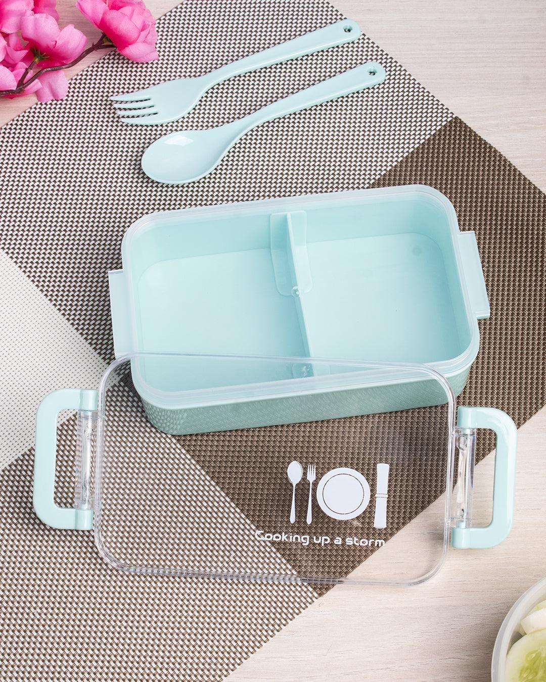 Office Lunch Box, Turquoise, Plastic & PS - MARKET 99