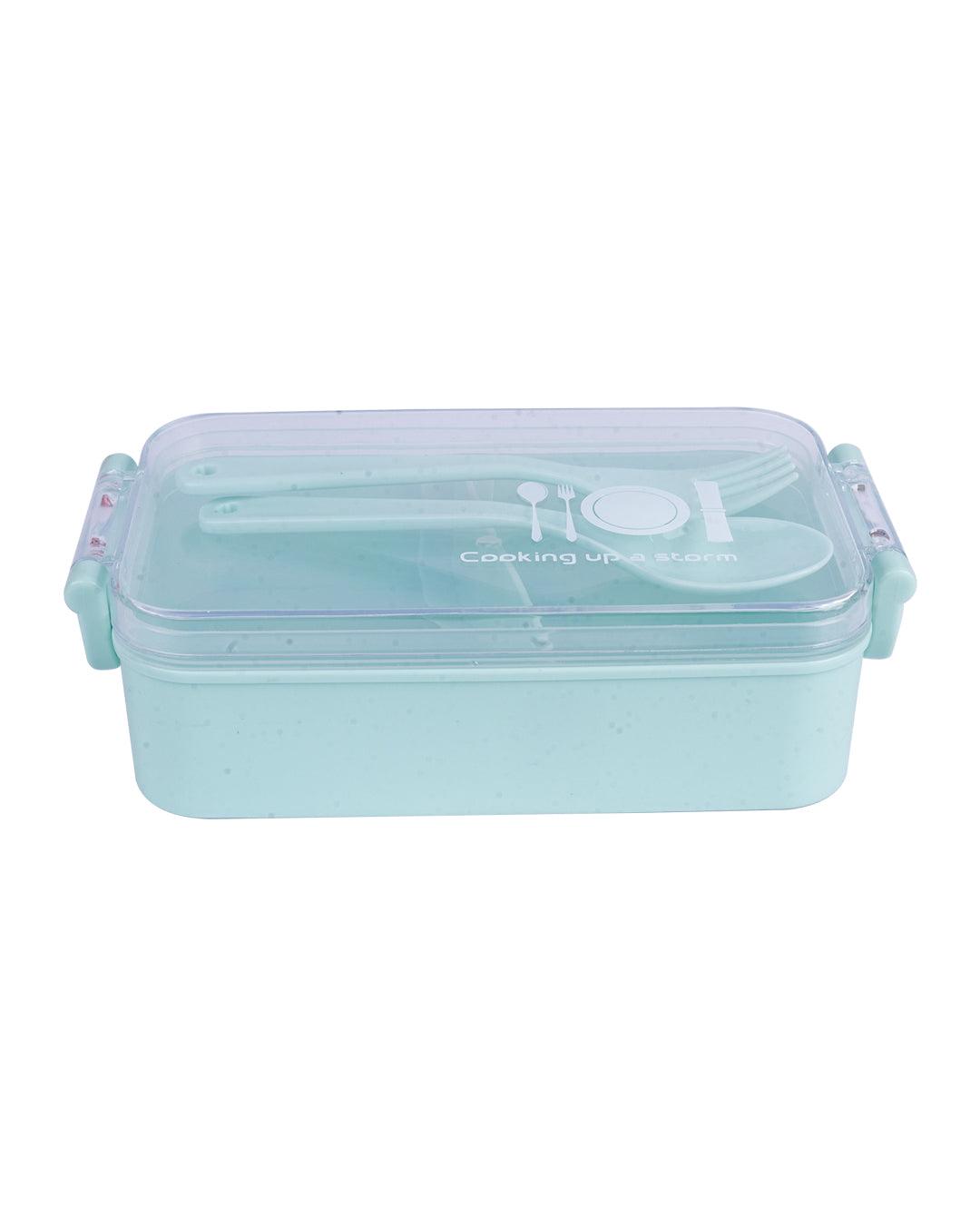 Office Lunch Box, Turquoise, Plastic & PS - MARKET 99
