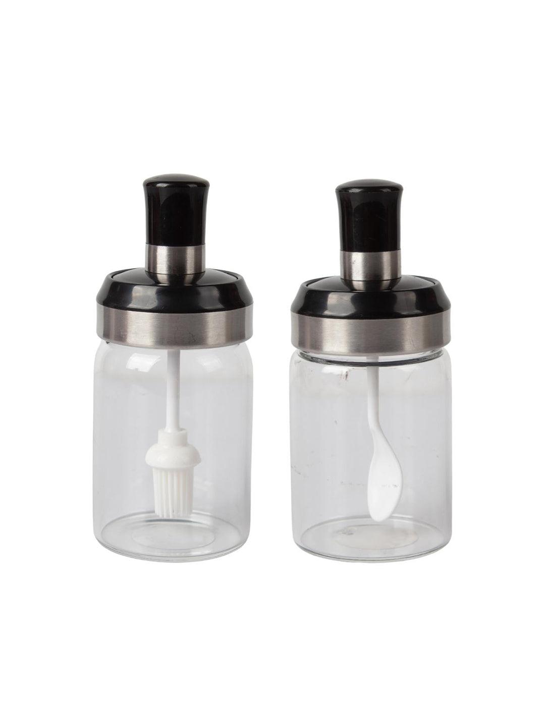 Oil Brush & Spice Spoon Jar Set Of 2 (Each 250 Ml) - MARKET 99