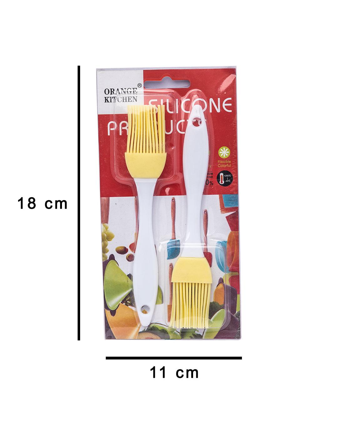 Oil Brush, Basting Brush, Pastry Brush for Cooking, Yellow, Plastic, Set of 2 - MARKET 99