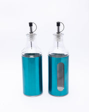 Oil Dispenser, Blue, Glass, Set Of 2, 350 mL - MARKET 99