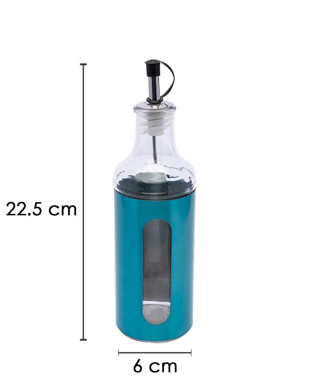 Oil Dispenser, Blue, Glass, Set Of 2, 350 mL - MARKET 99