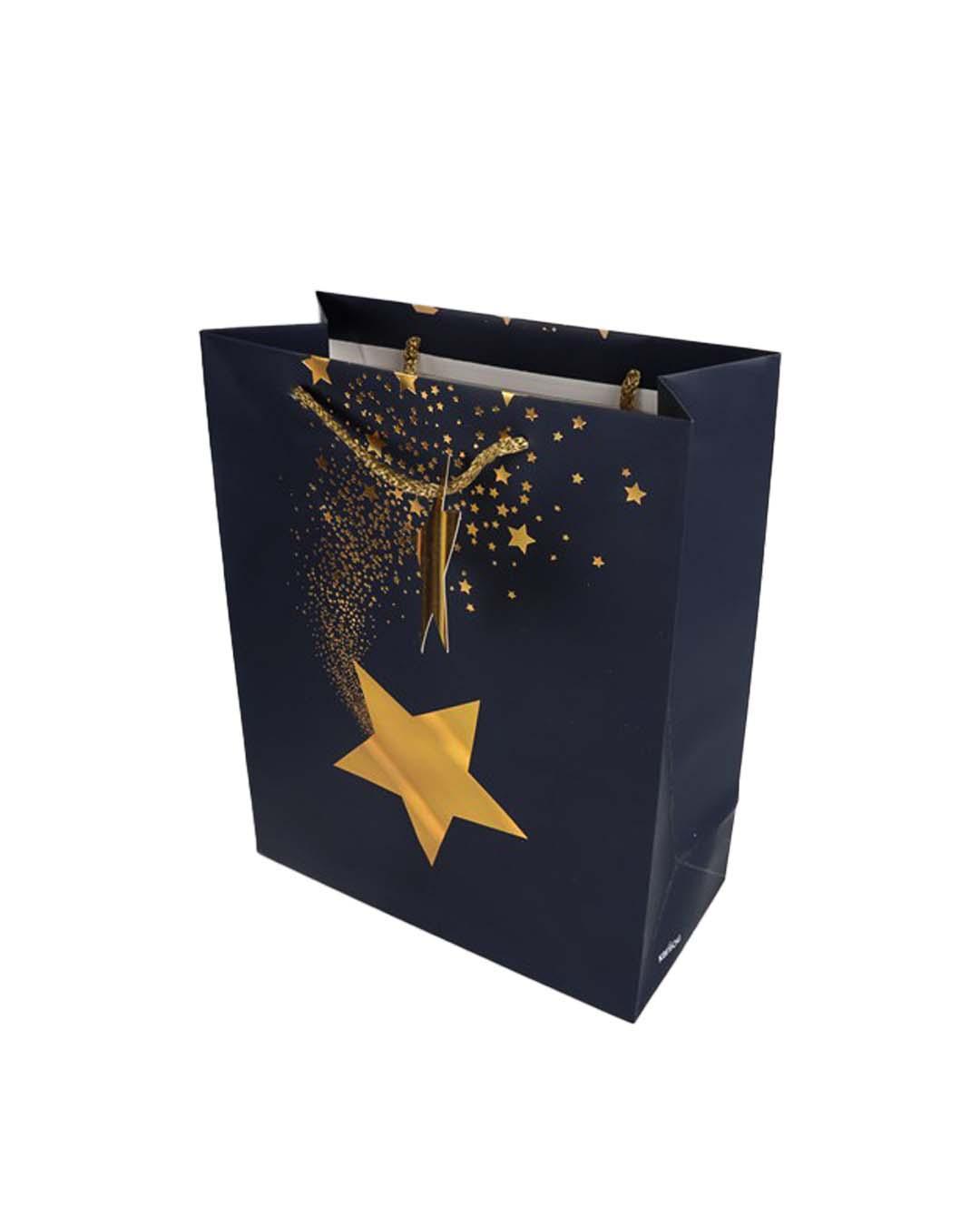 Paper, Gift Bag (Large) Pack Of 3, Printed Star, Glitter : Finish, Multicolor