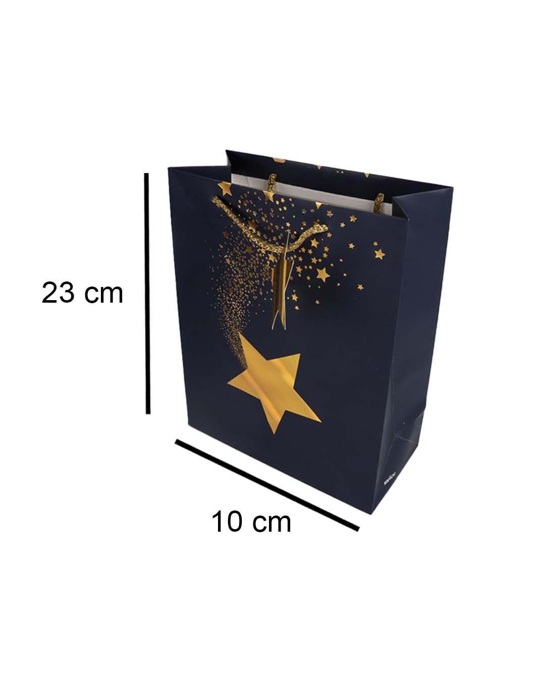 Paper, Gift Bag (Large) Pack Of 3, Printed Star, Glitter : Finish, Multicolor