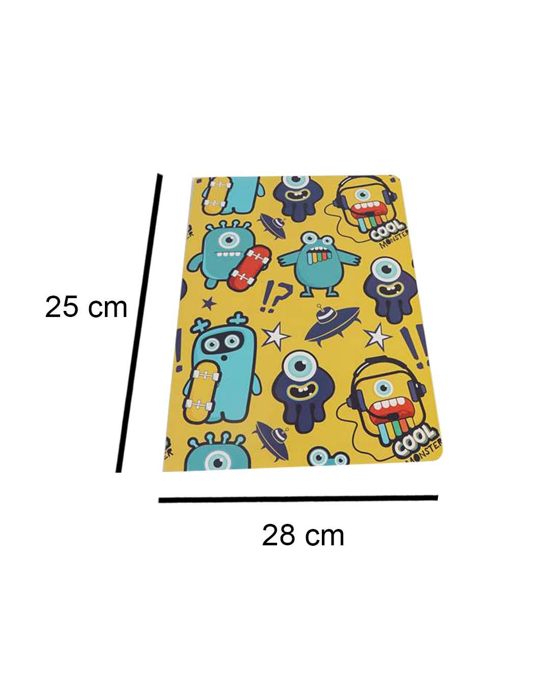 Paper, Note Book Pack Of 4 (Pages : 64  In Each Notebook) , Cartoon Print, Plain : Finish, Multicolor