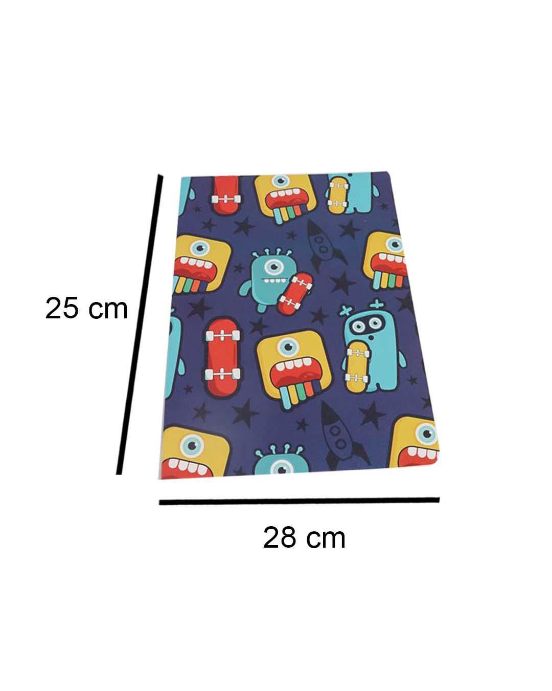 Paper, Note Book Pack Of 4 (Pages : 64  In Each Notebook) , Cartoon Print, Plain : Finish, Multicolor