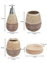 Pear Shape Ceramic Bathroom Set Of 4 - Stone Finish, Matte - MARKET 99