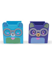 Pen Pot, Animal Design, Blue & Purple, MDF, Set of 2 - MARKET 99