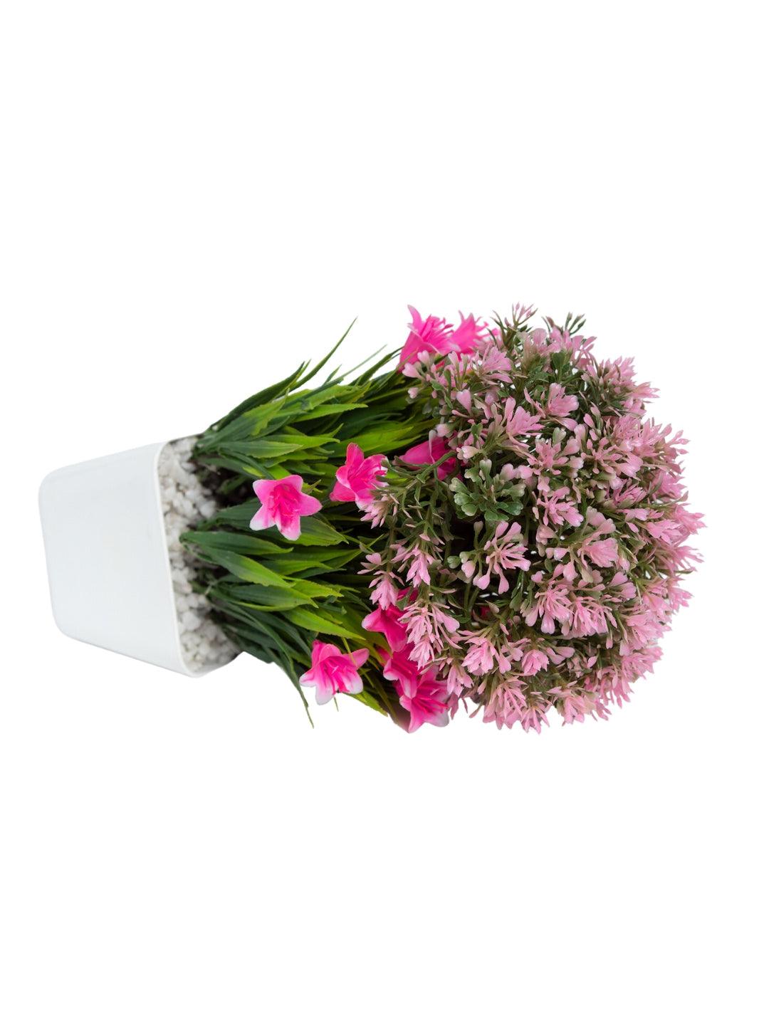 Pink Artificial Flower Pot For Home Decor