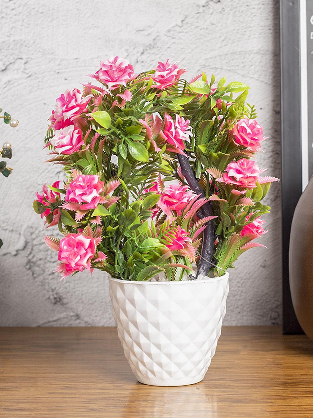 Pink Artificial Flower Vase Home Decor