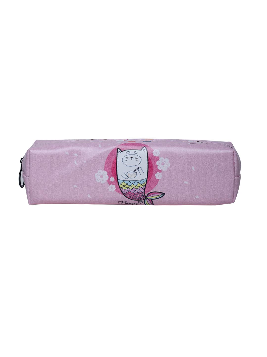 Pink Pencil Bag Pouch - Fish Print - MARKET 99