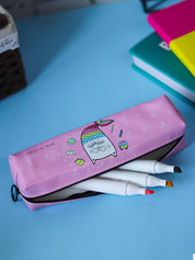 Pink Pencil Pouch - Fish Print - MARKET 99