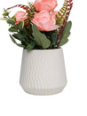 Pink Rose Fake Flowers With Ivory Pot - MARKET 99