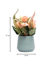 Pink Rose Flowers With Turquoise Pot - MARKET 99