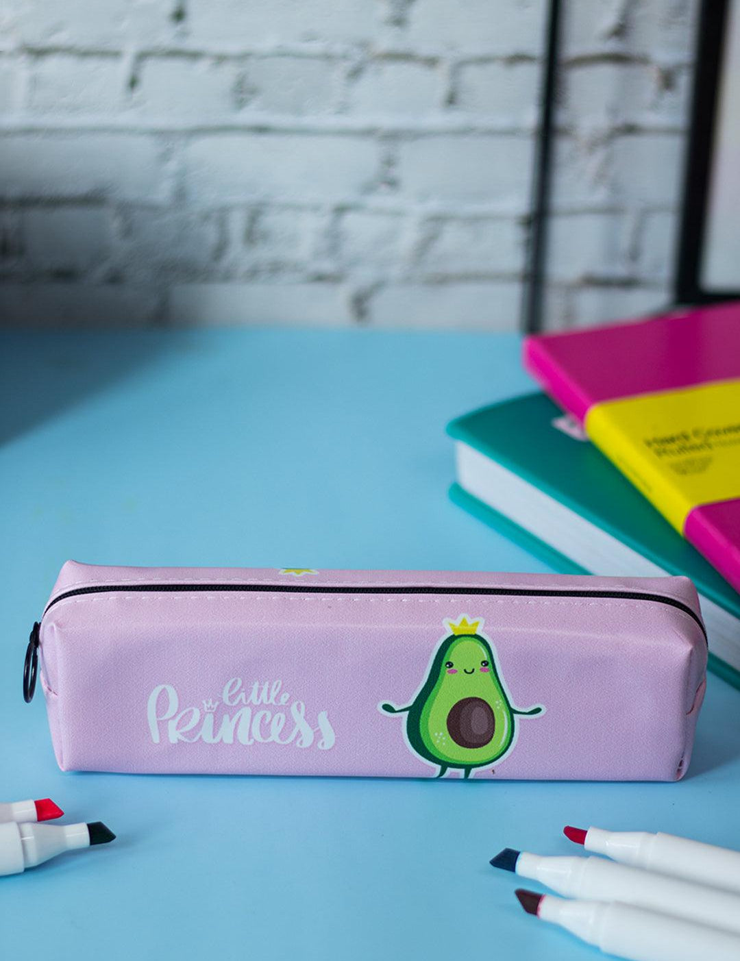 Pink Zipper Pencil Pouch - Avacado Print - MARKET 99