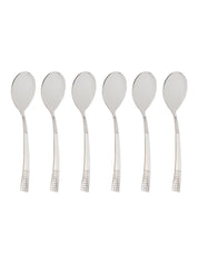 Pinti Dot Steel Tableware Cutlery Set Of 18 Pcs With Stand in Silver Colour - MARKET 99