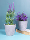 Planter, Plant Pot, Indoor & Outdoor, Grey, Melamine, Set of 2 - MARKET 99