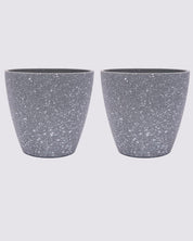 Planter, Plant Pot, Indoor & Outdoor, Grey, Melamine, Set of 2 - MARKET 99