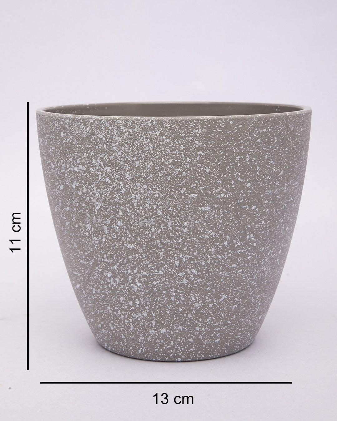 Planter, Plant Pot, Indoor & Outdoor, Grey, Melamine, Set of 2 - MARKET 99