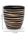 Planter, Zig Zag Design, Black, Ceramic - MARKET 99