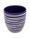 Planter, Zig Zag Design, Blue, Ceramic - MARKET 99