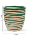 Planter, Zig Zag Design, Green, Ceramic - MARKET 99
