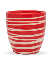 Planter, Zig Zag Design, Red, Ceramic - MARKET 99