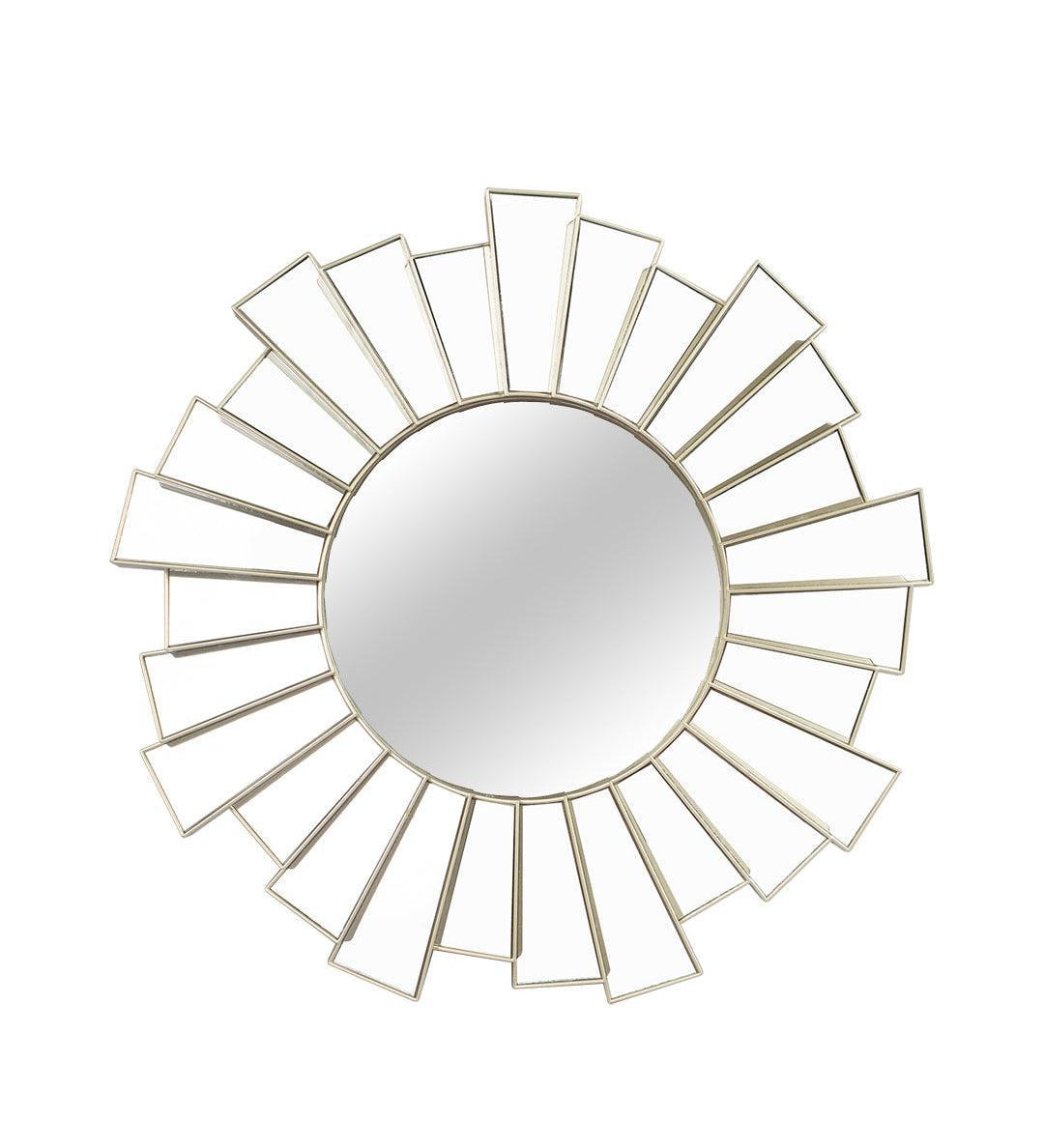 Plastic Golden Round Wall Mirror - MARKET 99
