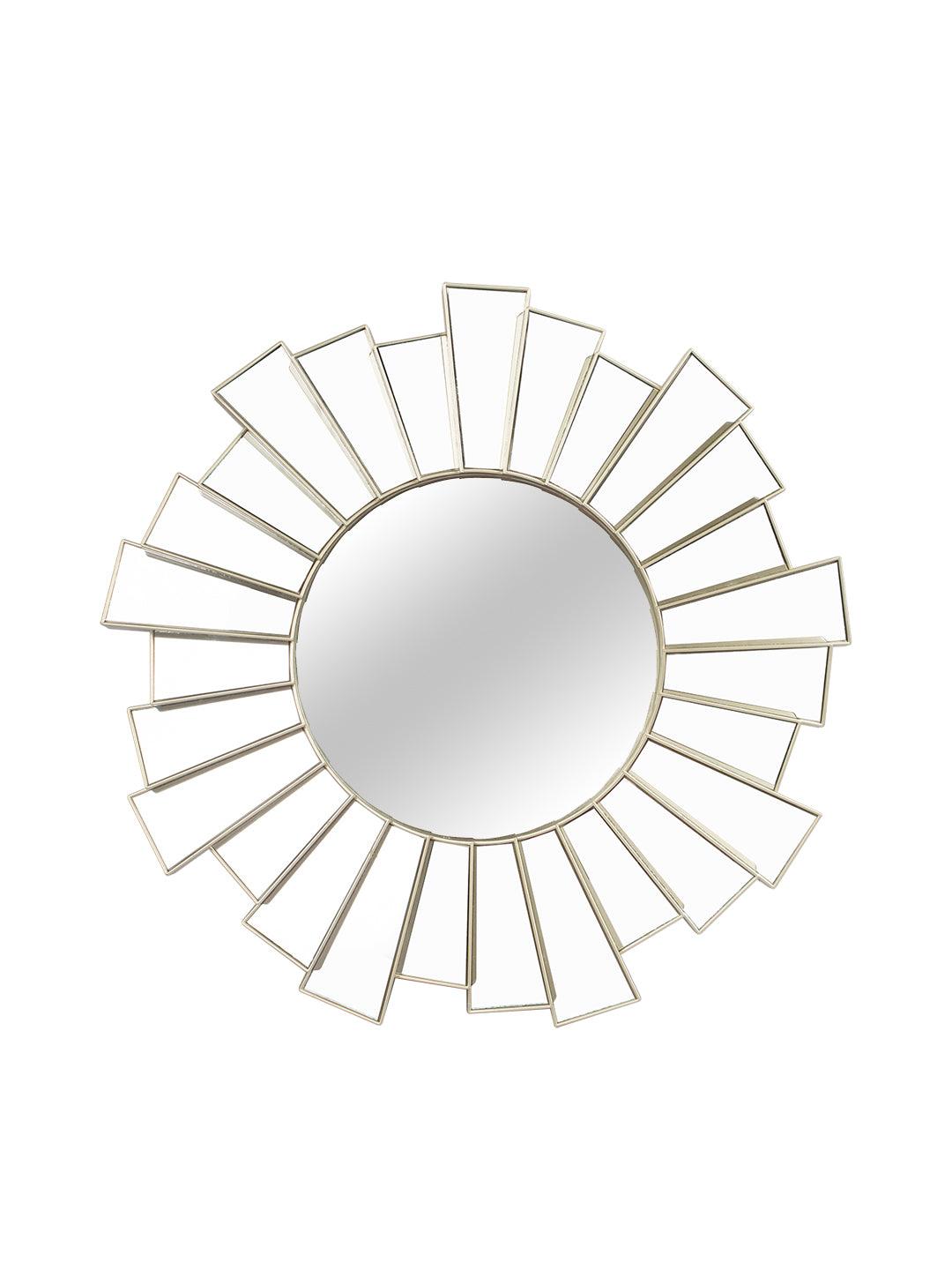 Plastic Golden Round Wall Mirror - MARKET 99