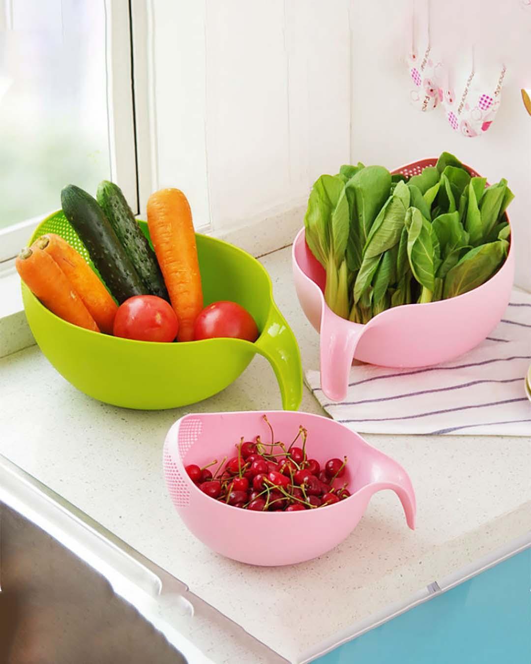 Plastic, Rice Strainer, Solid, Matt : Finish, Multicolor