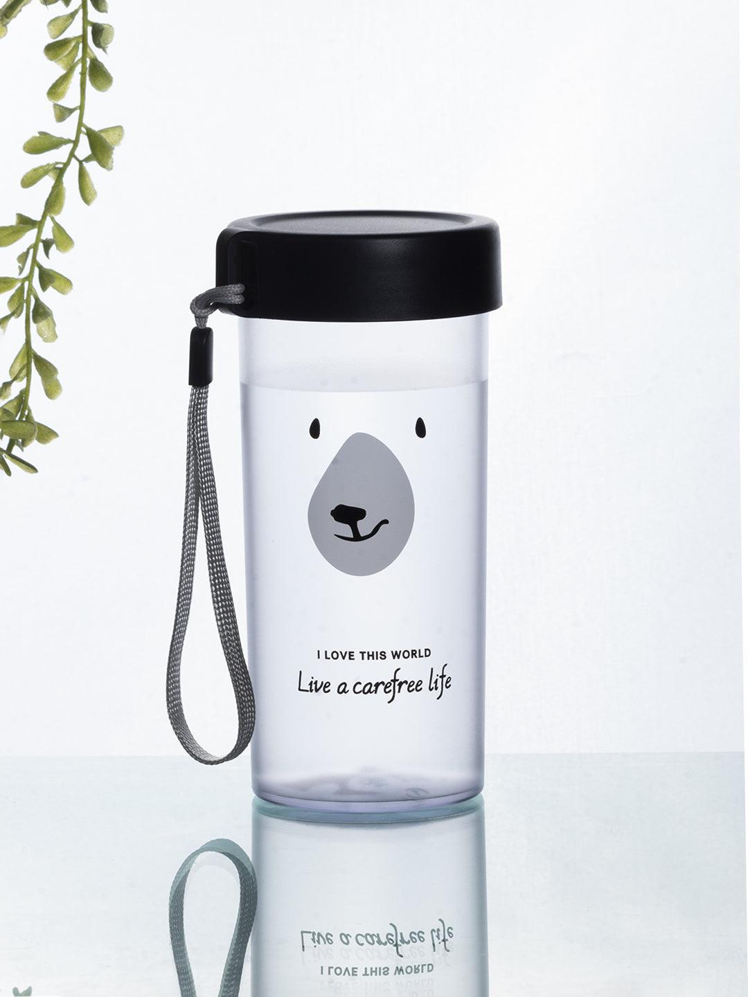 Plastic, Water Bottle 360 Ml, Polar Bear Print With Quotes, Glossy : Finish, Multicolor
