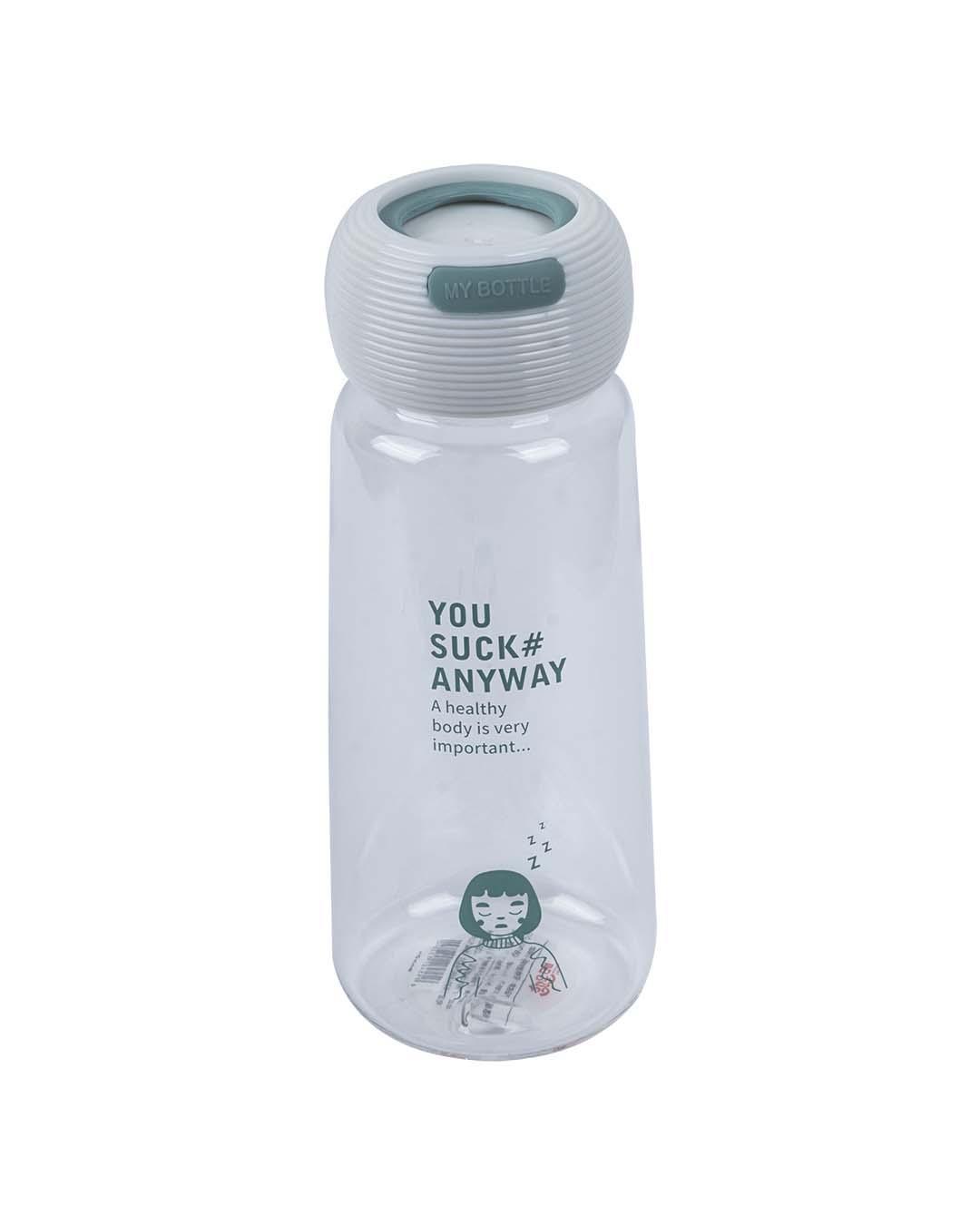 Plastic, Water Bottle 360 Ml, Quirky Quotes, Glossy : Finish, Multicolor