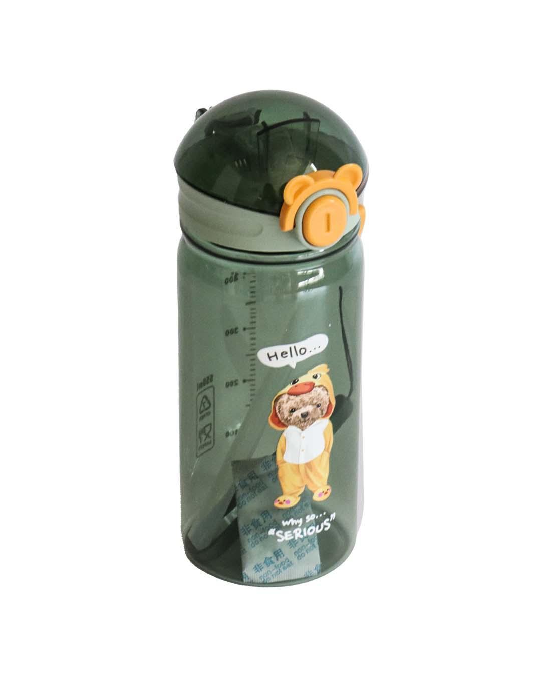 Plastic, Water Bottle 550 Ml, Bear And Quotes, Glossy : Finish, Multicolor