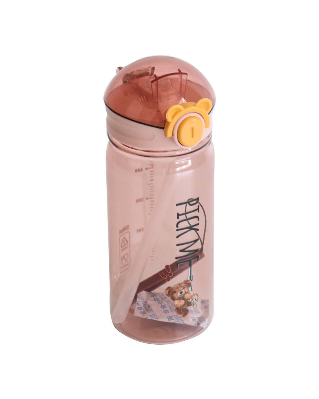 Plastic, Water Bottle 550 Ml, Bear And Quotes, Glossy : Finish, Multicolor