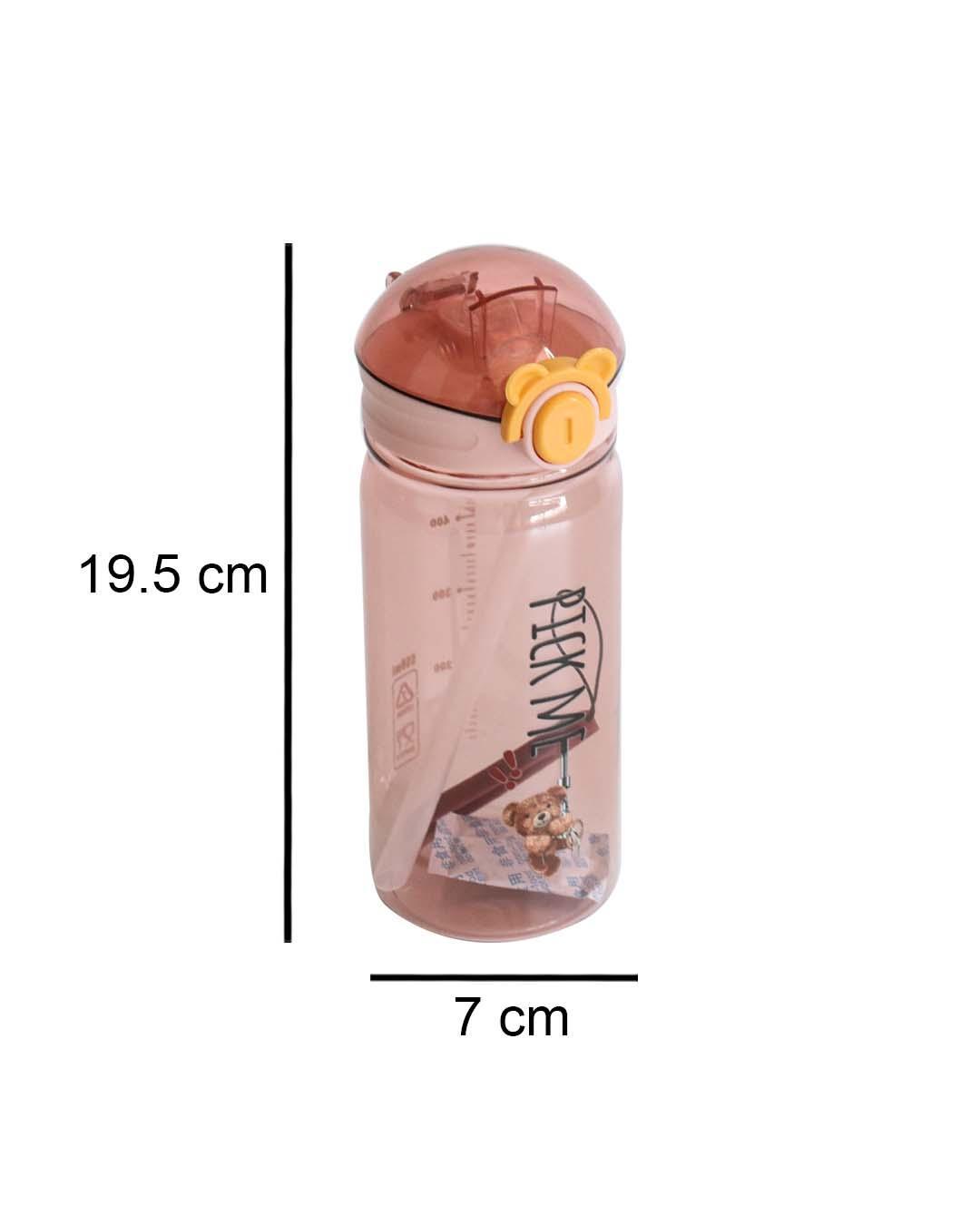 Plastic, Water Bottle 550 Ml, Bear And Quotes, Glossy : Finish, Multicolor
