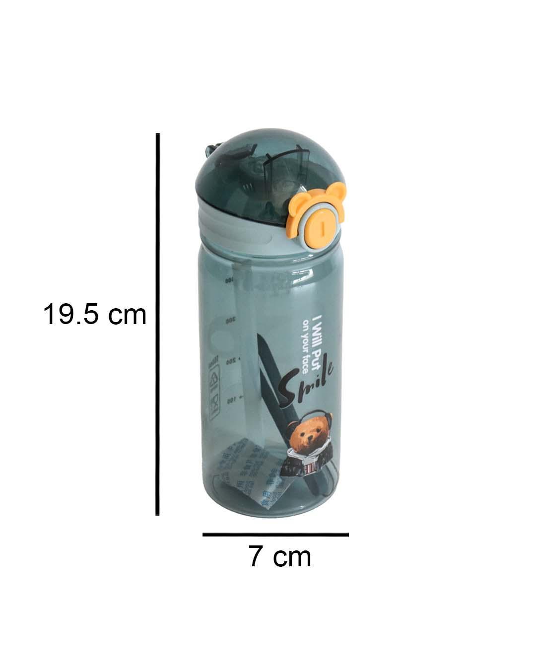 Plastic, Water Bottle 550 Ml, Bear And Quotes, Glossy : Finish, Multicolor